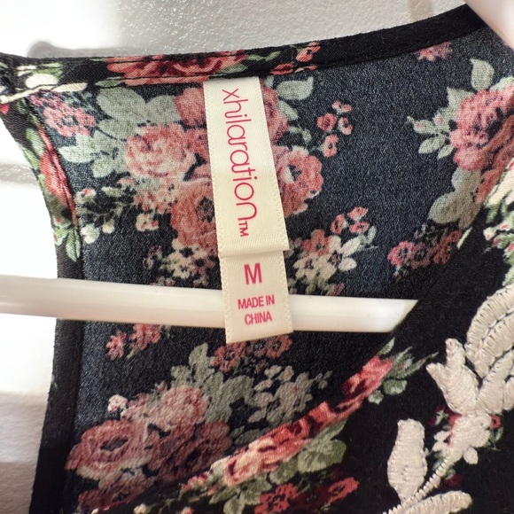 Xhilaration Black and Pink Floral Kids Dress - Picture 5 of 6